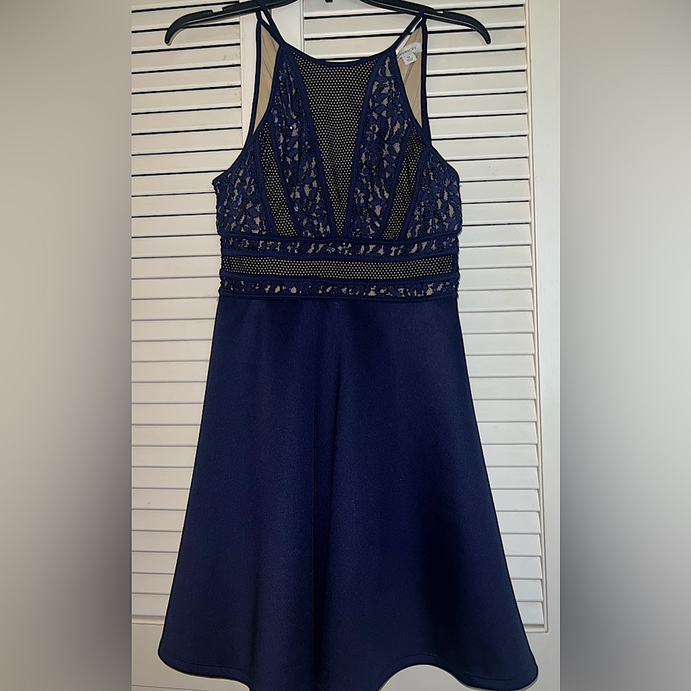 Francesca’s navy blue cocktail dress in size Medium